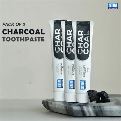 Buy STIM Teeth Whitening Charcoal Toothpaste - Pack Of 3