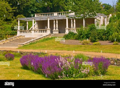 Victorian pavilion in Wensum park Norwich England with garden and ...