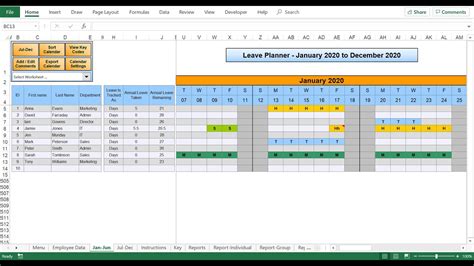 Excel Holiday Planner - a powerful staff leave tracking spreadsheet ...