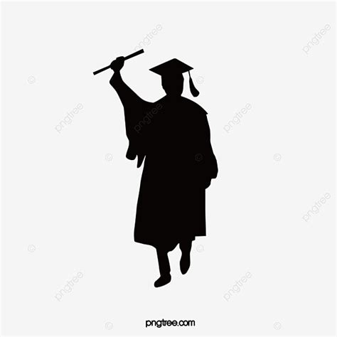 Graduation Silhouette PNG Images, Graduates Silhouette Vector, Silhouette Vector, Graduate ...