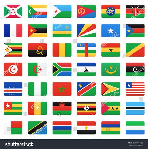 African Countries Flags Vector Icons Set Stock Vector (Royalty Free) 428907382 | Shutterstock