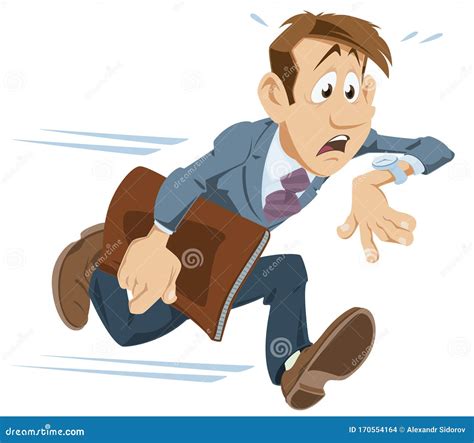 Businessman is Late for Work Stock Vector - Illustration of character ...