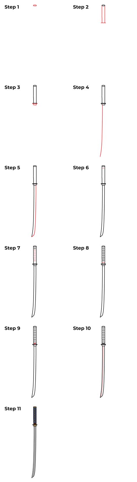 How To Draw A Sword Step By Step