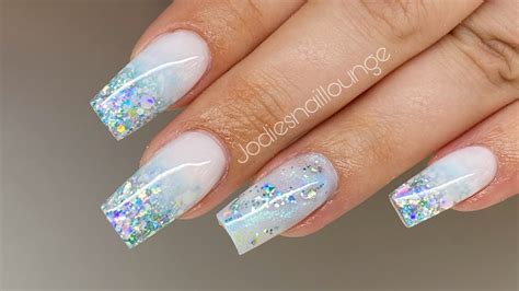 Acrylic nail design | glitter ombré | inc filing - YouTube