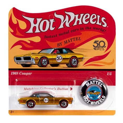 Hot Wheels 50th Anniversary Originals Collection Redline 1968 Cougar Gold