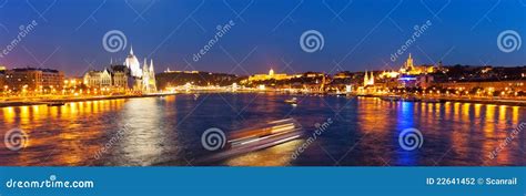 Scenic Night Panorama of Budapest, Hungary Stock Photo - Image of architecture, outdoors: 22641452