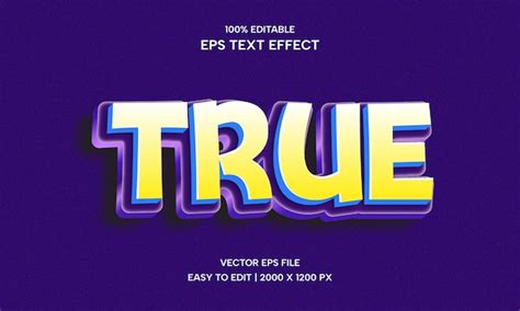 Premium Vector | True bold text effect editable modern lettering typography font style