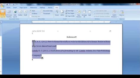 Set tabs in word for an apa refernces page - lucidwes