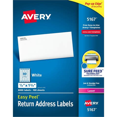 Avery® Easy Peel® Return Address Labels with Sure Feed™ Technology - Address / Shipping Labels ...