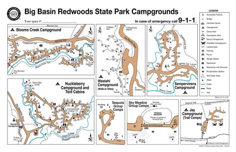 Big Basin Redwoods State Park Map | Map Of The World