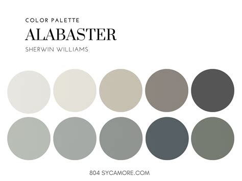 Alabaster Home Color Palette Sherwin Williams Interior Paint - Etsy