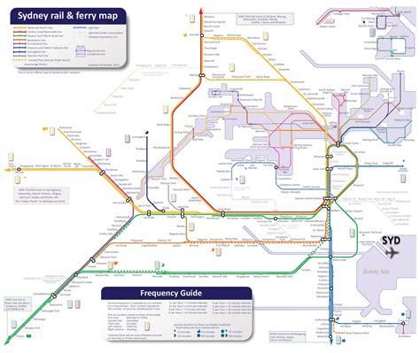 Sydney rail and ferry map - Ontheworldmap.com