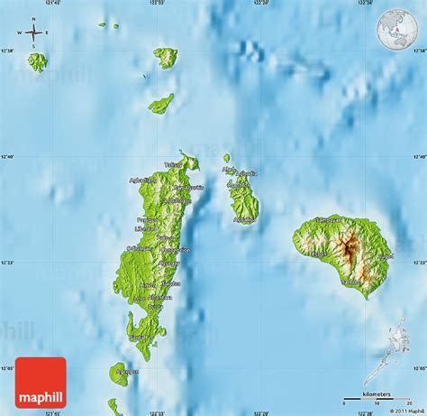 Physical Map of Romblon