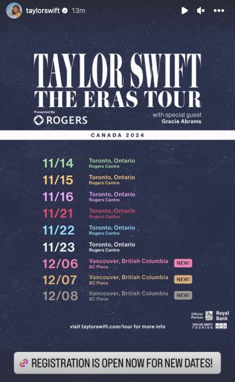 Taylor Swift announces Vancouver 2024 Eras Tour dates | Canada