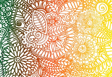 Doodle rainbow flower wallpaper Stock Vector | Adobe Stock