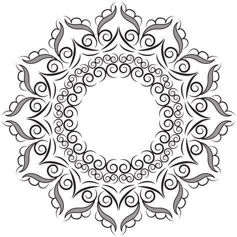 Mandala Border Alpona Vector, Mandala, Border, Alpona PNG and Vector ...