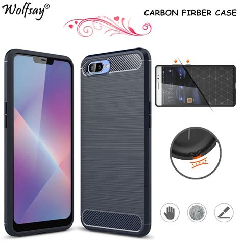 Wolfsay Carbon Fiber Case Oppo A5 Phone Case On Oppo A3S Soft Silicone ...