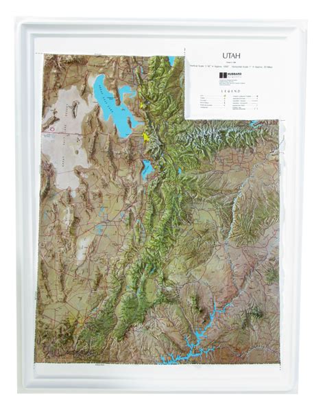 Utah - Natural Color Relief (NCR) Series Raised Relief 3D map ...