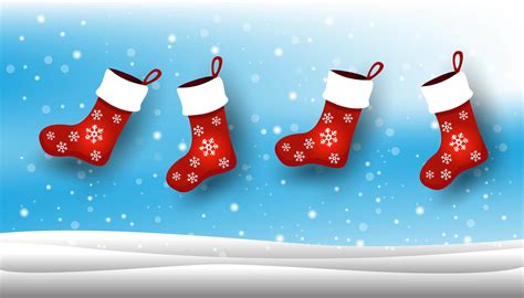 Christmas sock ,background with Christmas snow. 1631284 Vector Art at Vecteezy