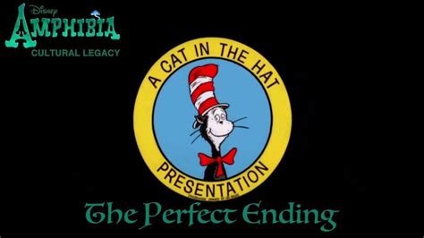 the cat in the hat presentation logo with an image of dr seuss's head