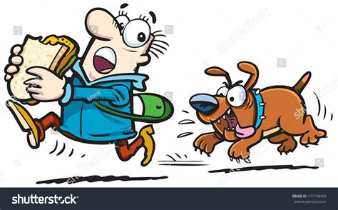 Dog Chasing Mailman Stock Vector (Royalty Free) 171748403 | Shutterstock