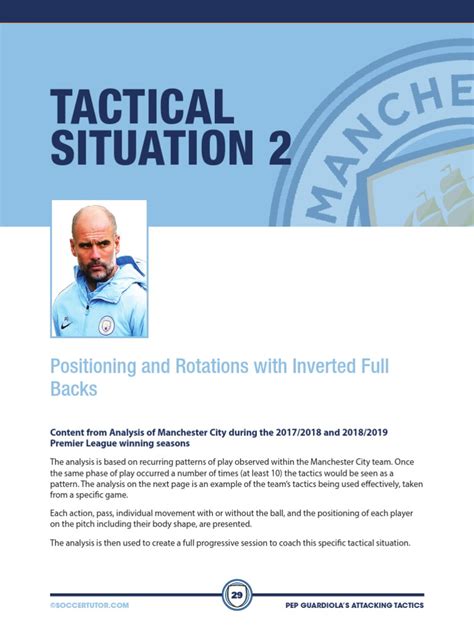 Pep Guardiola Attacking Tactics Positioning and Rotations With Inverted Full Backs | PDF ...