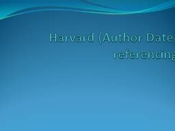 PPT - Harvard (Author Date) referencing PowerPoint Presentation