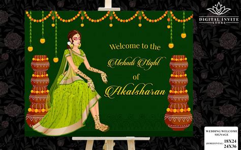 Mehndi Welcome Signs as Mehndi Signage Mehendi Welcome | Etsy