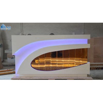 Modern design led curved small reception desk