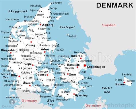 Denmark Cities Map