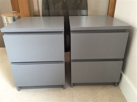 2 IKEA Malm Grey Bedside Tables - Excellent condition | in Canary Wharf ...