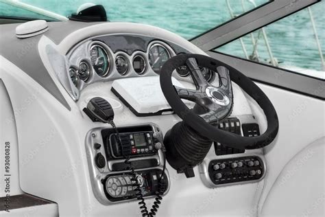 Modern Speed Motor Boat Interior foto de Stock | Adobe Stock