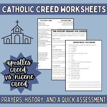 The Apostles' Creed and The Nicene Creed Comparison Handouts | TPT