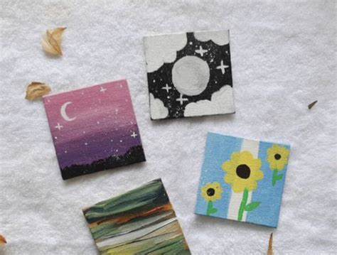 10 Cute Mini Canvas Painting Ideas For Total Beginners - Indie88