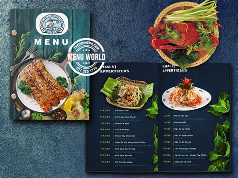 In Menu Nhà Hàng Hải Sản | Mẫu Đẹp Mới Nhất - Thế Giới Menu