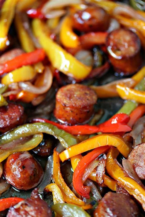 Sheet Pan Sausage and Peppers | Sausage dishes, Sausage recipes for dinner, Stuffed peppers