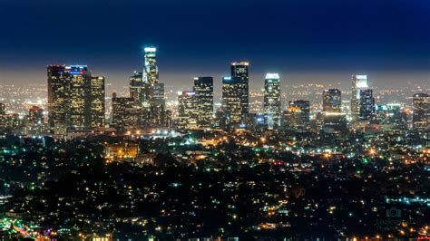 Los Angeles Skyline at night 4K Wallpaper / Desktop Backgr… | Flickr