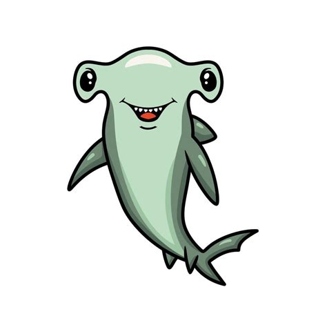 Cute hammerhead shark cartoon posing 12710516 Vector Art at Vecteezy