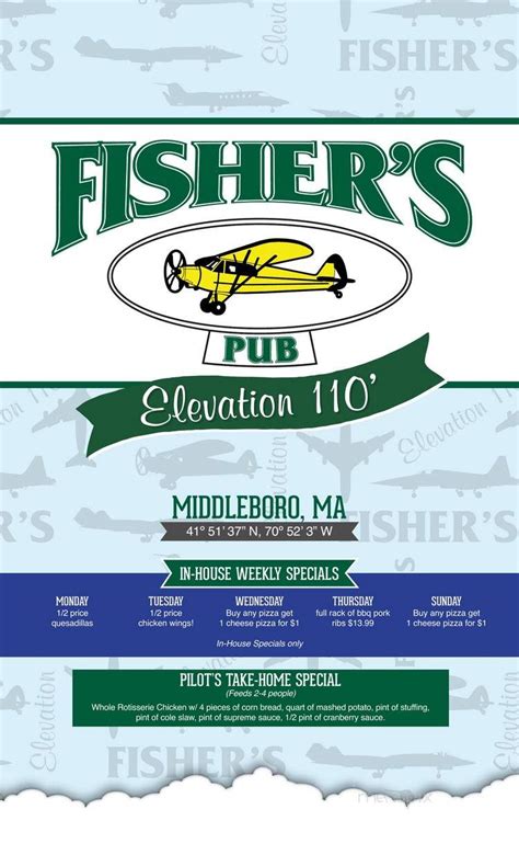 Menu of Fisher's Pub in Middleborough, MA 02346