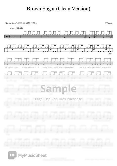 DAngelo - Brown Sugar 악보 by COPYDRUM