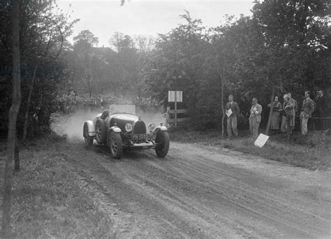 Bugatti Type 43, Bugatti Owners Club Hill Climb, Chalfont St Peter, Buckinghamshire, 1935 (b/w ...