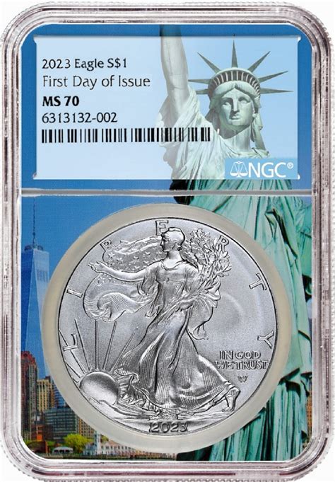 2023 1oz Silver American Eagle NGC MS70 - First Day Issue - Statue Of Liberty Core - 10 Pack w/Case