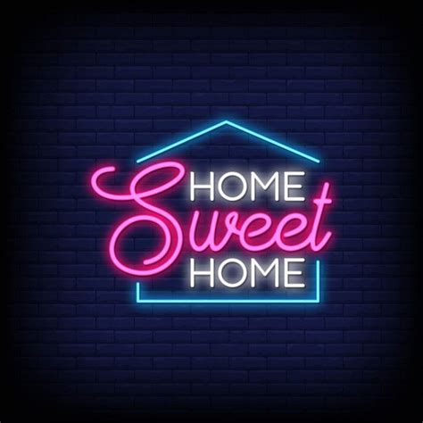 Premium Vector | Home sweet home for poster in neon style | Neon signs, Neon signs quotes, Neon ...