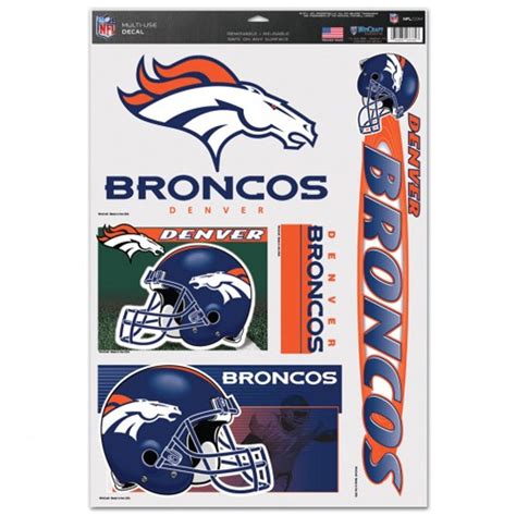 Denver Broncos - Set of 5 Ultra Decals at Sticker Shoppe