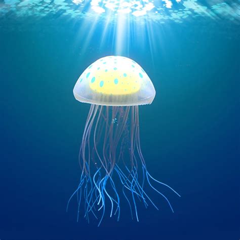 15cm Artificial Silicone Jellyfish Fluorescent Jelly Fish Tank ...