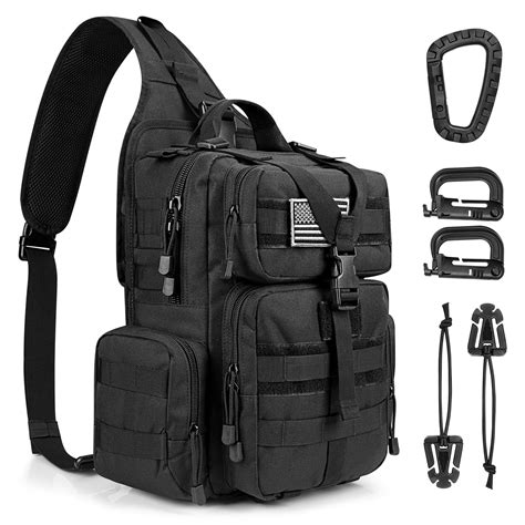 Tactical EDC Sling Bag Backpack with Pistol Holster Military Shoulder Backpack for Concealed ...