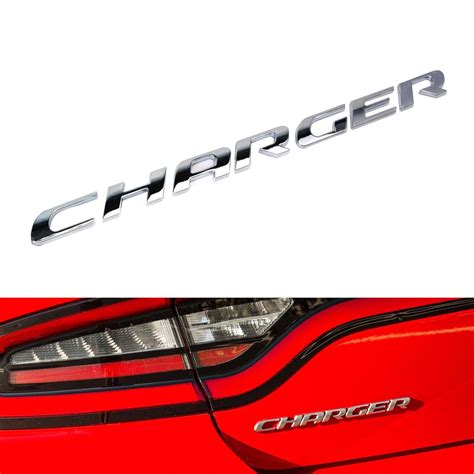 3D Charger Emblem OEM Letters Stickers for Dodge Charger Rear Trunk Black Truck Emblems Auto ...