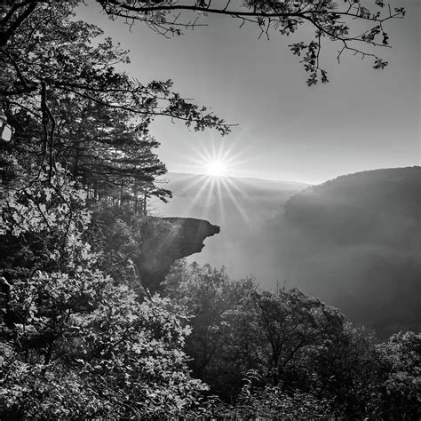 Arkansas Hawksbill Crag Sunrise - 1x1 BW Edition Photograph by Gregory ...