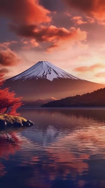 Premium AI Image | sunrise over mt fuji