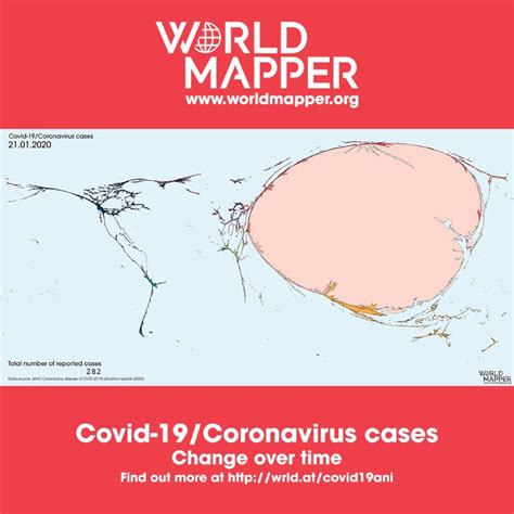 Worldmapper on Twitter: "Map animation (1st anniversary update): Covid-19’s spread across the ...